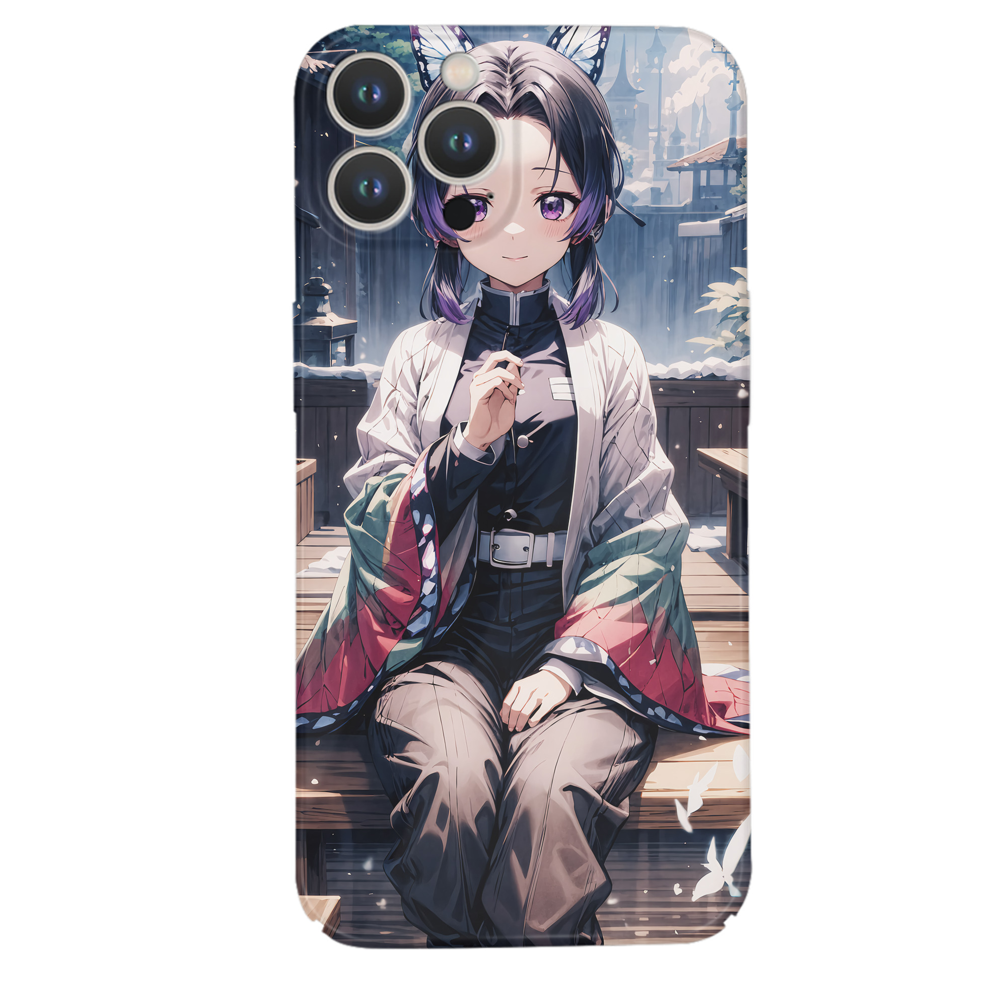 （画像用） 鬼滅の刃（きめつのやいば）蟲柱-胡蝶 しのぶ／こちょう しのぶ Kochou Shinobu 【iPhone 14シリーズ対応】ハードケース